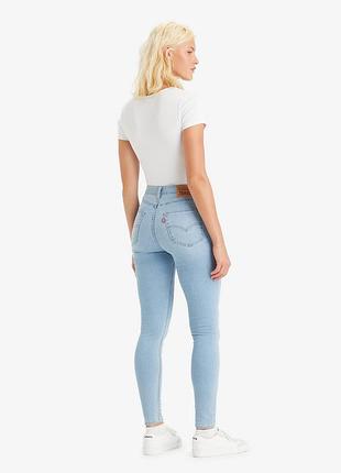Джинсы скинни levis xs s, голубые с высокой талией