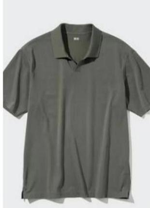 Поло uniqlo airism polo shirt (skipper collar) хаки р м. состояние нового