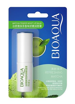 Бальзам зволожуючий для губ с экстрактом чая матча bioaqua refreshing matcha tender moist lip balm 4г