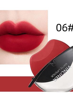 Ленивая матовая увлажняющая помада vinciner matte lipstick moisturizing 06 тон