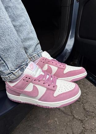 Кросівки nike dunk low white pink