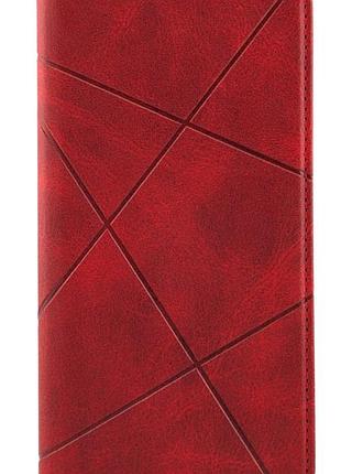 Чехол книжка business leather для samsung galaxy a50s на магните с подставкой красный