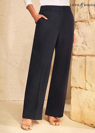 Нові класичні штани брюки зі стрілкою темно сині next tailoring wide leg long