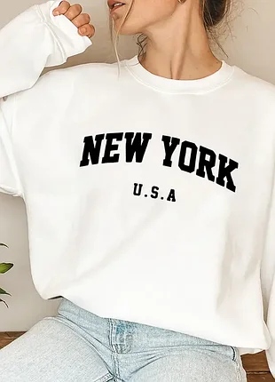 Світшот жіночий evermy, newyork, білий, розмір l