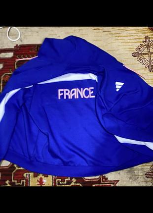 Чоловіча толстовка з капюшоном adidas performance team france синього кольору