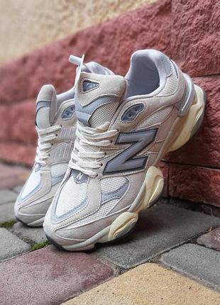 Кроссовки new balance 9060 серые на лимонной подошве