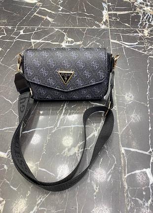 Сумка маленькая черная женская guess клатч гесс кросс-боди