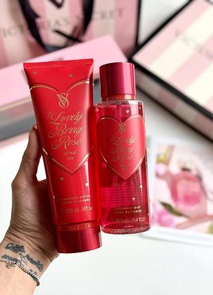 Спрей та лосьйон для тіла lovely berry rose victoria’s secret