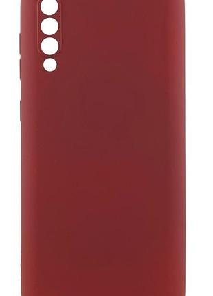 Чохол silicone case для samsung galaxy a50s бампер із мікрофіброю бордовий