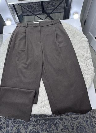 Брюки палаццо шоколад коричневі h&m жіночі м-л