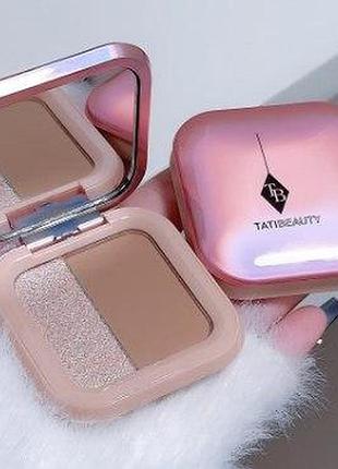Мини-палетка для контуринга лица (хайлайтер и контур) tatibeauty