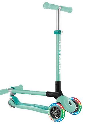 Складний самокат globber primo foldable lights з підсвічуванням pastel mint