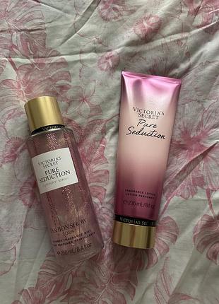 Спрей та лосьйон для тіла victoria's secret pure seduction