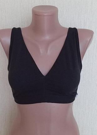 Чорний бюстгальтер-топ (бралетт) без кісточок із v-подібним вирізом intimissimi 75с 75d