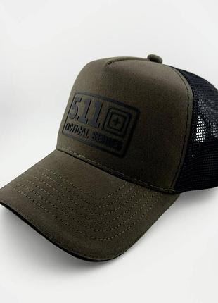 Бейсболка тракер 5.11 tactical series с сеткой, олива, катон, ручная работа (украина), s, m, l/xl m (57-58)