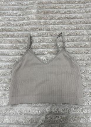 Бежевий топ в рубчик primark xs-s
