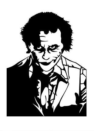 Наклейка джокер joker черный, 50х39 см