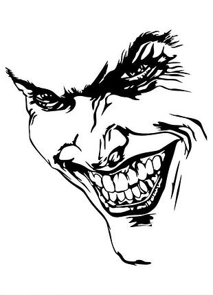 Наклейка джокер joker черный, 15х12 см