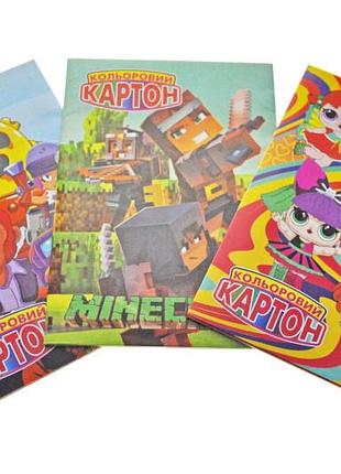 Картон кольоровий а4 9 аркушів polly