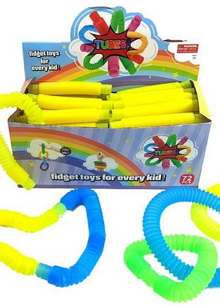 Игрушка антистресс "pop tube fluoric" светится, 72шт в коробке lk-72my р.2,9см