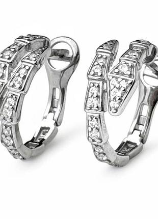 Серьги серебряные 925 змея новые с биркой