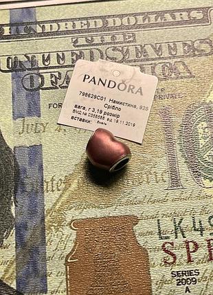 Шарм pandora серце червона емаль з біркою