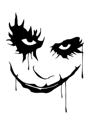 Наклейка джокер joker черный, 20х16 см
