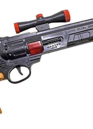 Пістолет механічний з оптичним прицілом, видає звук та іскри 725 goldengun
