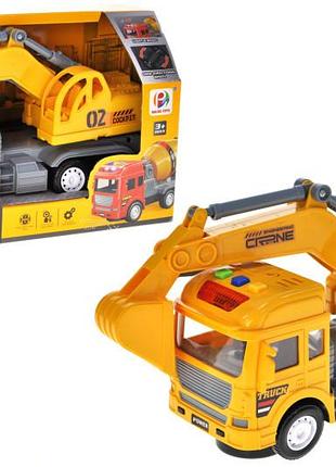 Машина з краном bj305c інерційна, озвучена, зі світлом, в коробці р.22,6x14,2x9,2см yg toys