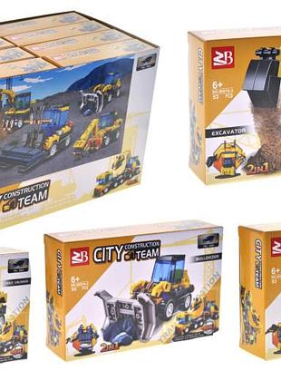 Конструктор 8087a "строительная техника" в дисплее 16 шт. yg toys
