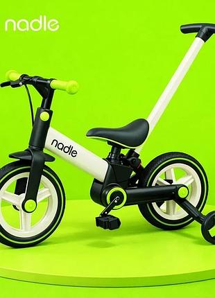 Велосипед-велосипед трансформер nodle s900 4в1,велосипед детский с родительской ручкой на 12 дюймов, бело-сала