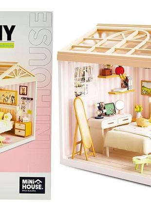 Конструктор-румбокс 8004 mini house серии "интерьер" – спальня (свет)