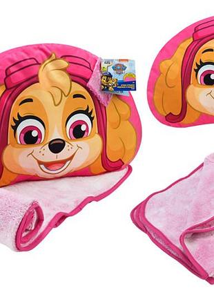 М'яка подушка з пледом kh70/002l paw patrol р.44x29x7см плед р.118x80см kids hits
