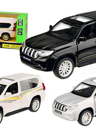 Машина металлическая 4327 "автопом",1:42 land cruiser prado,3 цвета, открываются двери, коробка 14,5*6,5*7 см
