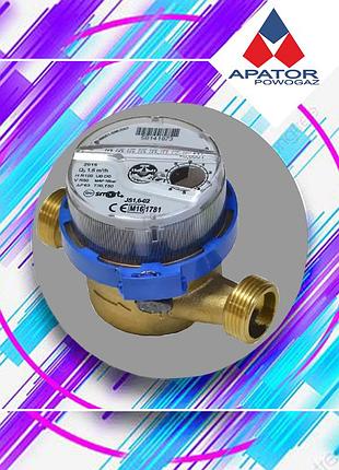 Квартирный счетчик холодной воды ду20 js-4 хв smart+ apator powogaz латунный крыльчатый сухоходный
