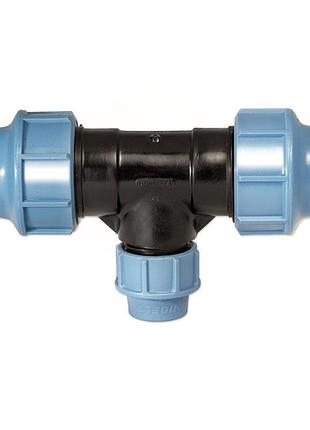 Тройник полипропиленовый редукционный ø 40 х 25 х 40 pn16 pp-b unidelta 1013 компрессионный для пэ и пнд труб