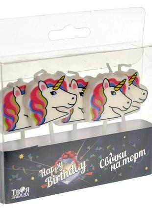 Свечи для торта "единорожки" (5шт.)
