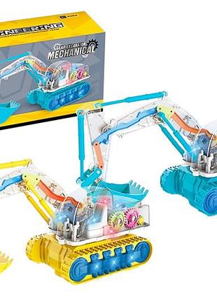 Екскаватор 9813 на батарейках, світло, звук, в коробці р. 25,8x14x10 см yg toys