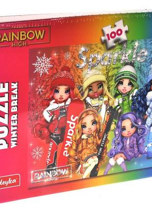 Пазли - 100 елм. - lp100-002 "rainbow high winter break" ideyka