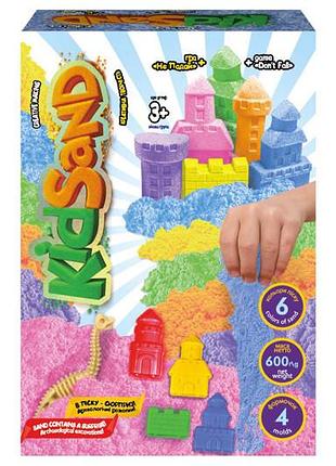 Набор с кинетическим песком ks-04-04u,05u,06u...09u "kidsand" 600 гр. в коробке danko