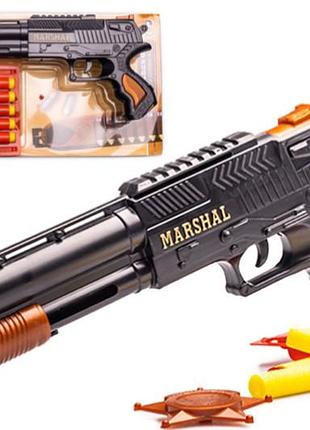 Пистолет "маршал" с поролоновыми патронами на блистере 915 goldengun