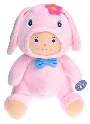 Кукла мягкая в костюмчике зайчика в шарик d1802 р.40*30*20см