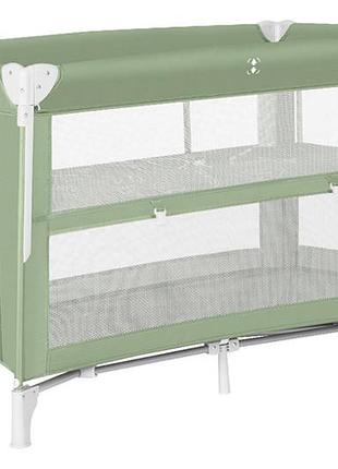 Манеж crl-18103 "porta" mint green с двойным дном carrello