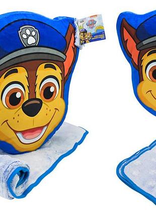 Мягкая подушка с пледом kh70/001l paw patrol р. 38x41x7см плед, р.118x80см kids hits