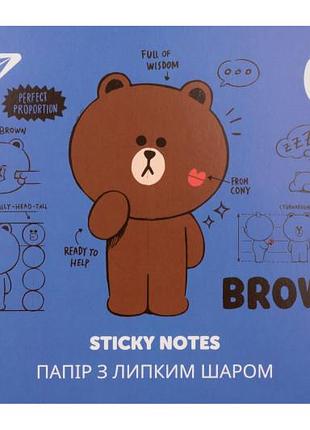 Папір з липким шаром yes "line friends" набір 140 аркушів (7х20) 170334