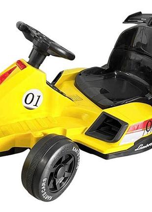Електромобіль uv12 speed car x25 yellow з пультом, eva-колеса, акумулятор 12v, музика maraton