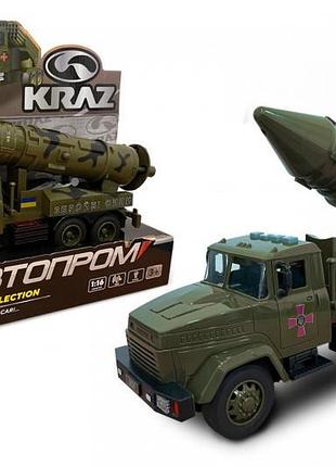 Військова техніка автопром краз kr-2202-03 батар., світло, звук, відкр. двері, короб. 32,5*19*12см