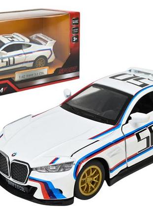 Машина металлическая "автопром" 4389 1:42 bmw 3.0csl, батарейка, свет, звук, откр.двери, короб. 14,5*6,5*7 см