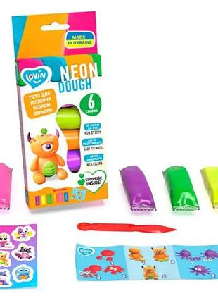 Набор для лепки с тестом 41197 "neon assorted" 6 цветов lovin