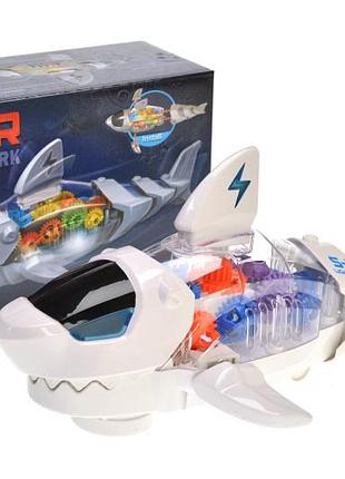 Акула музыкальная s-1 на батарейках, со светом, в коробке р.20х9х13 см yg toys